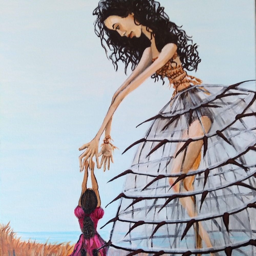 Painting original art acrylic paint canvas